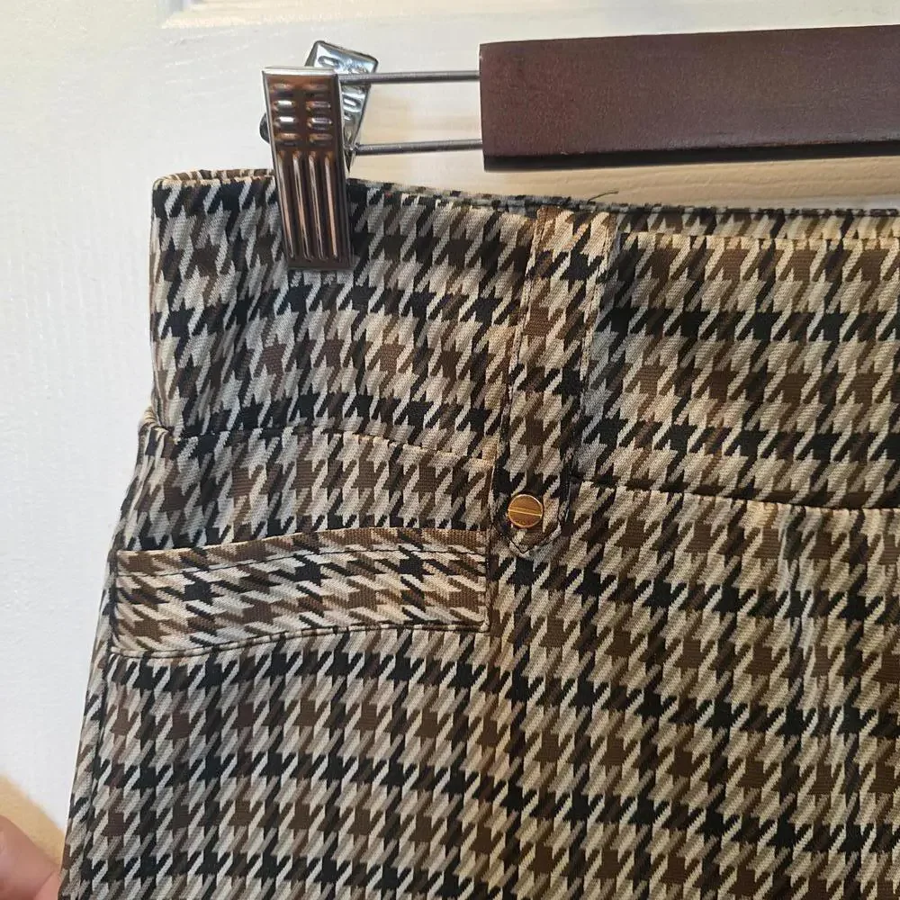 SOHO Apparel Women's Houndstooth Pattern Slim Fit Pants- Medium - Picture 2 of 8